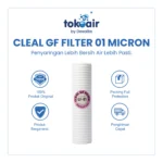 Komponen filter air bagian Cleal GF Filter 01 Micron cartridge spun media filter sedimen penyaring partikel halus sistem Filter RO.