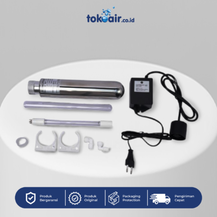 Mesin filter air komponen Lampu UV 2 GPM 12 Watt 1 Set untuk sterilisasi bakteri pada sistem Filter RO.