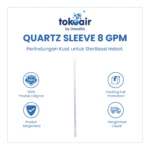 Komponen filter air bagian Quartz Sleeve 8 GPM suku cadang tabung kaca kuarsa selongsong pelindung lampu UV sterilizer pengolahan Filter RO.