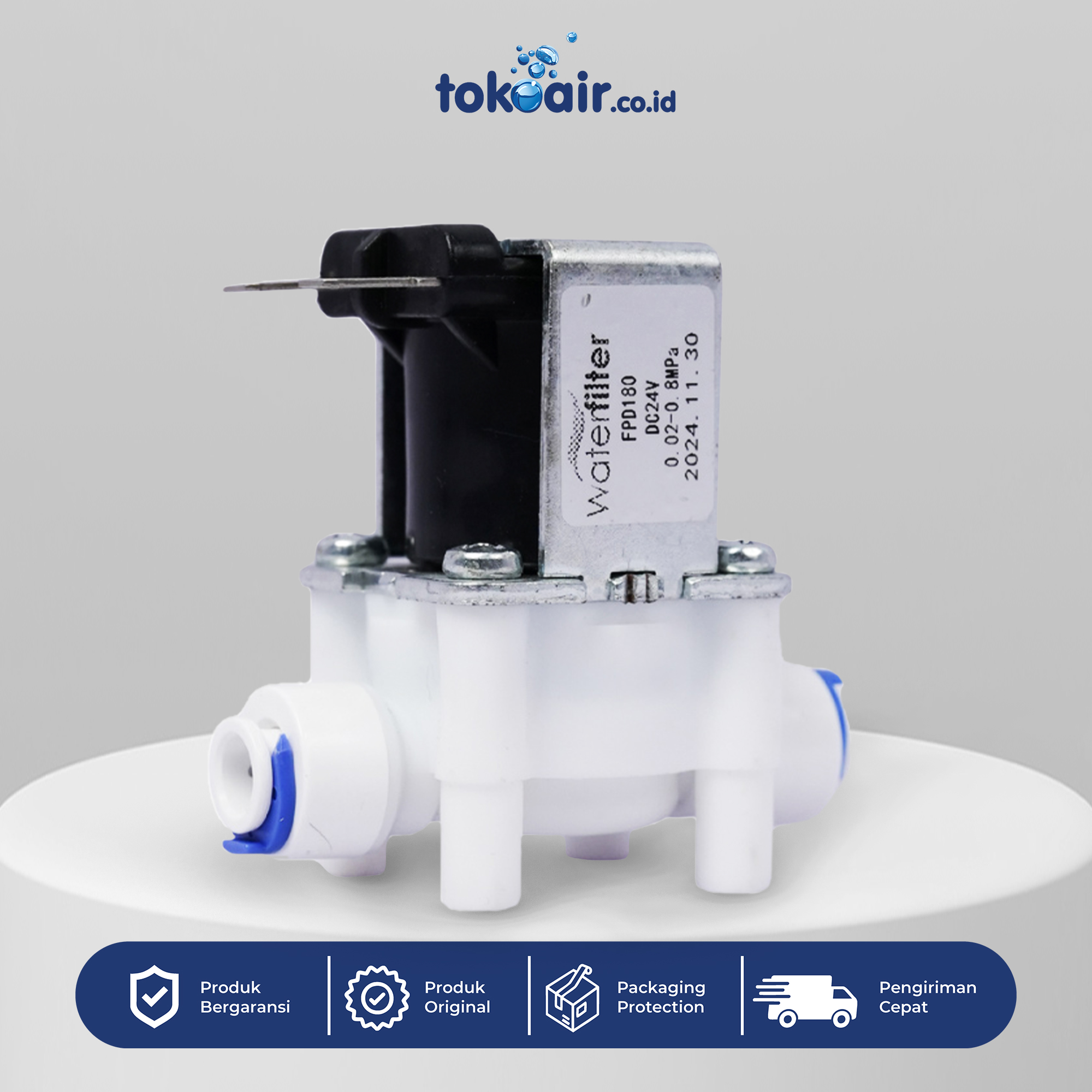 SELENOID VALVE 1/4" Komponen filter air selenoid valve seperempat inch Desalite katup otomatis elektrik pengatur aliran cairan sistem Filter RO.