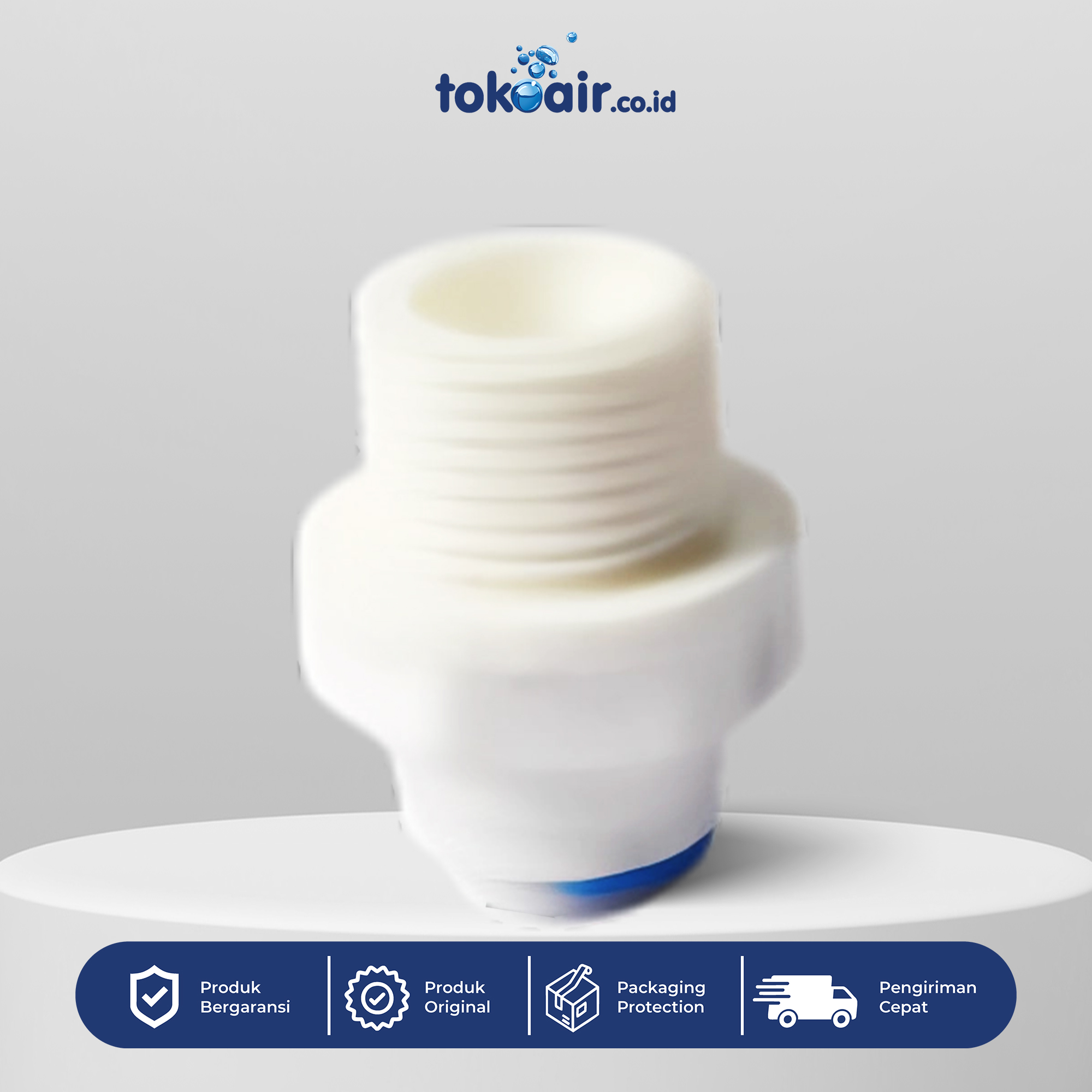 SHOCK 1/4"Q x 1/4"DL Komponen filter air bagian Shock 1/4 Q x 1/4 DL Desalite fitting lurus konektor sambungan selang ke drat luar plastik PP quick connector sistem Filter RO.