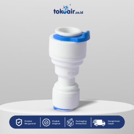 Komponen filter air bagian Shock 3/8 Q x 1/4 Q Desalite fitting lurus reduksi konektor sambungan selang plastik PP quick connector sistem Filter RO.