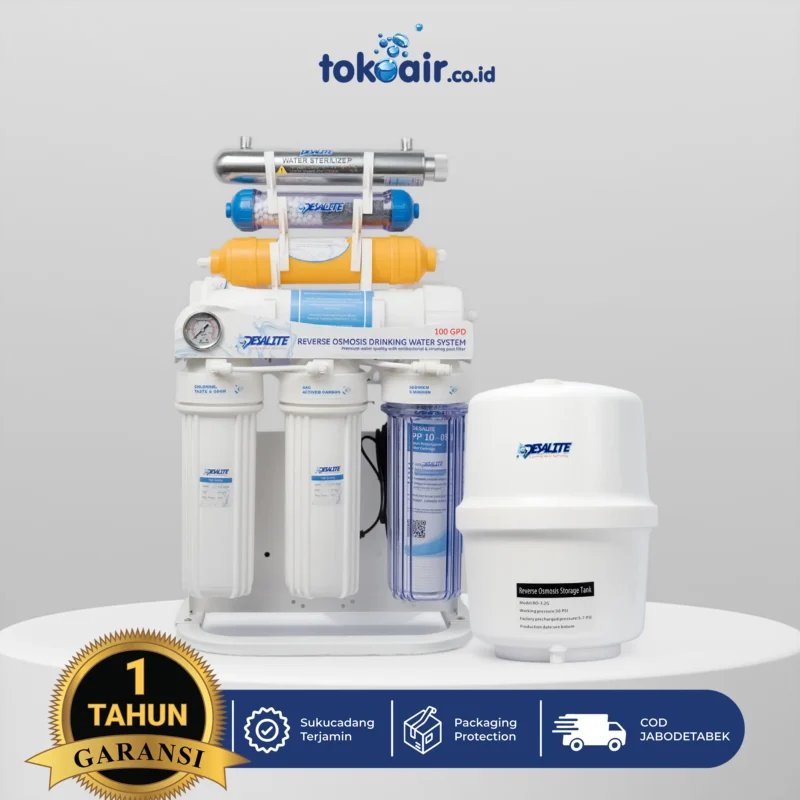 Mesin RO Undersink 100 GPD 8 step sistem filter air minum paling lengkap.