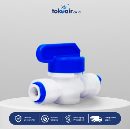 Komponen filter air bagian Ball Valve 1/4 Q Desalite kran selang katup pengatur buka tutup aliran plastik PP quick connector sistem Filter RO.
