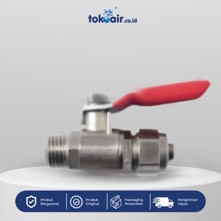 Komponen filter air bagian Ball Valve 3/8 Q SS Desalite kran selang katup pengatur buka tutup aliran stainless steel quick connector sistem Filter RO.