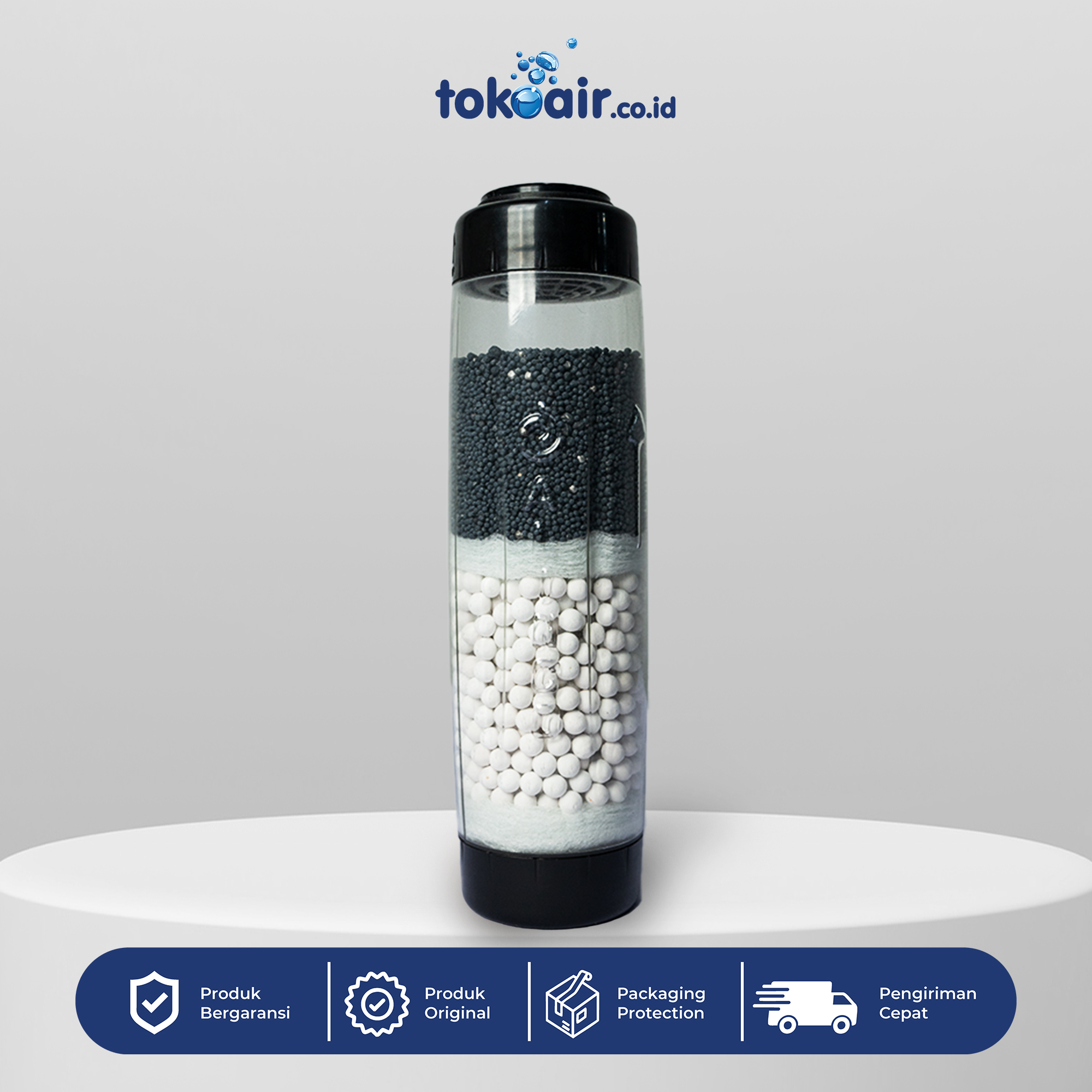 BIO CERAMIC + ALKALINE Komponen filter air bagian Bio Ceramic + Alkaline media filter batuan mineral penyeimbang pH air sistem Filter RO.
