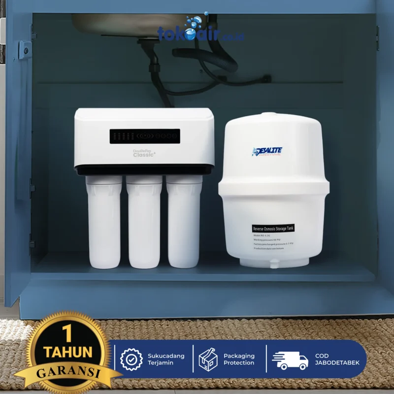 Mesin Reverse Osmosis Desalite Pure Classic Plus filter air minum sehat keluarga.