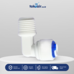 Komponen filter air bagian Elbow 1/4 Q x 1/4 DL Desalite fitting siku 90 derajat konektor selang ke drat luar plastik PP quick connector sistem Filter RO.