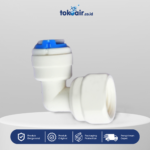 Komponen filter air bagian Elbow Connector 1/4 Q x 1/4 DD Desalite fitting siku 90 derajat sambungan selang ke drat dalam plastik PP sistem Filter RO.