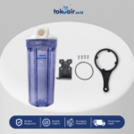 Komponen filter air housing clear 10 inch drat 3/4 Desalite wadah transparan menempatkan cartridge saringan memantau kondisi media spun sistem Filter RO.