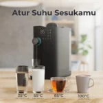 Air Hidrogen - Hydro CT adalah mesin filter air inovatif dengan desain countertop yang elegan dan praktis. Menggabungkan teknologi Reverse Osmosis (RO), Ultra Violet (UV), dan sistem Hidrogen, alat ini tidak hanya efektif menyaring air tetapi juga memberikan manfaat air hidrogen bagi kesehatan secara optimal. Dilengkapi dengan fitur air panas hingga 90°C dan indikator digital, Hydro CT menjadi pilihan filter air terbaik bagi Anda yang mengutamakan gaya hidup sehat. Dengan kapasitas produksi yang stabil, produk ini merupakan solusi cerdas pengganti air isi ulang galon untuk kebutuhan rumah tangga, kafe, hingga restoran.