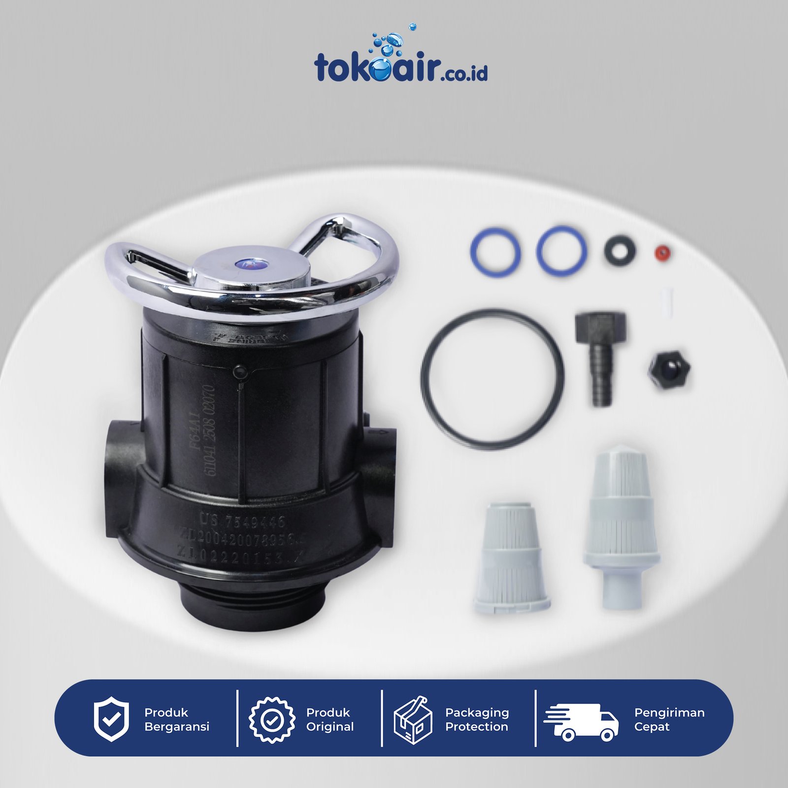 KEPALA TABUNG MANUAL SOFTENER Komponen filter air kepala manual softener Desalite katup manual penukar ion pengatur aliran media saringan sistem Filter RO.