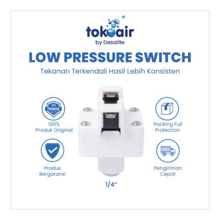 Komponen filter air bagian Low Pressure Switch 1/4 Inch Desalite saklar tekanan rendah otomatis pemutus arus listrik pompa sistem Filter RO.