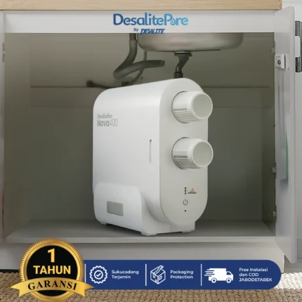 Mesin filter air minum RO Nova 400 model tankless kapasitas 400 GPD untuk solusi air bersih yang jernih dan higienis.