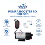 Pompa booster RO 500 GPD Desalite 24V 3A pendorong membran kapasitas besar.