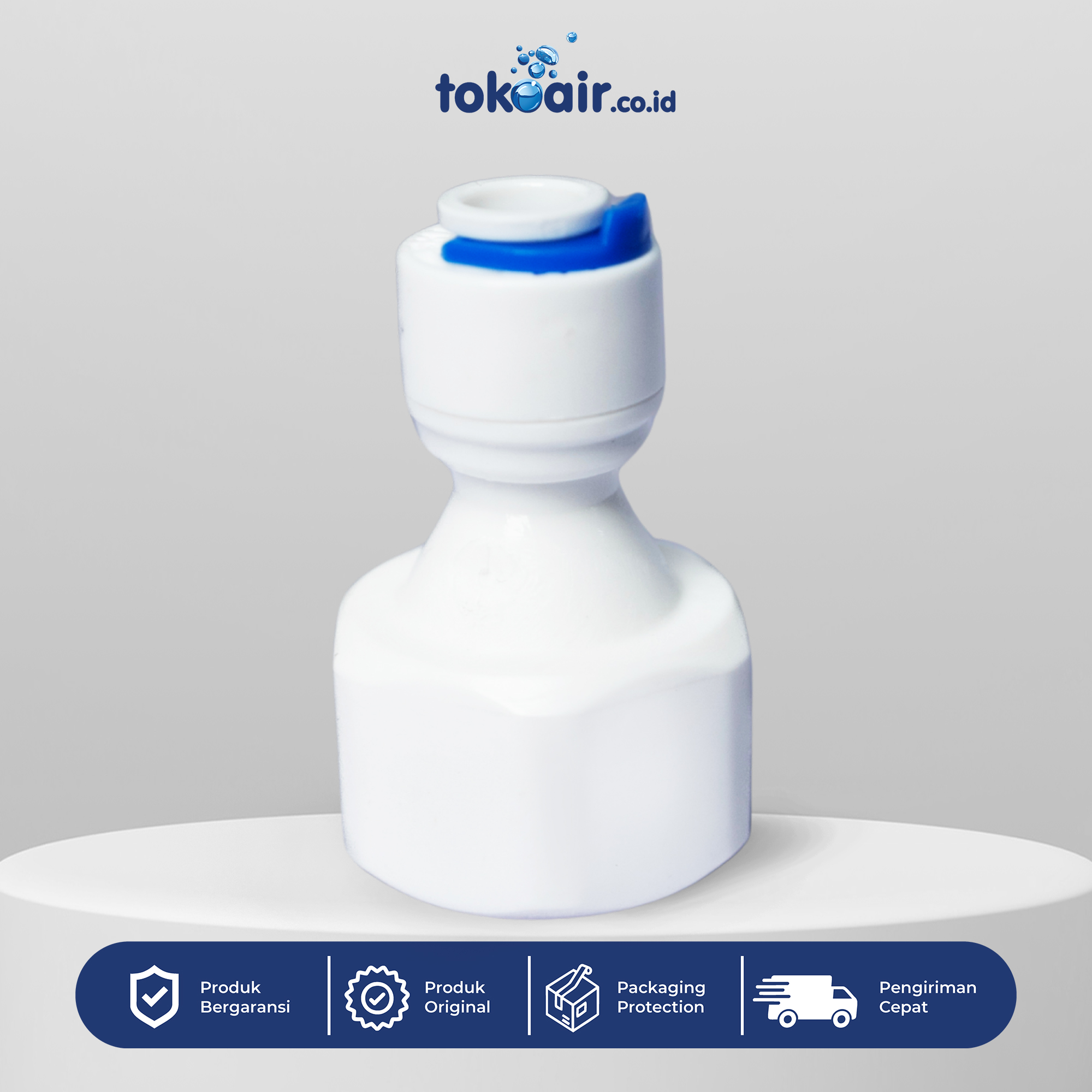 SHOCK 1/4"Q x 1/2"DD Komponen filter air bagian Shock 1/4 Q x 1/2 DD Desalite fitting lurus konektor sambungan selang ke drat dalam plastik PP quick connector sistem Filter RO.