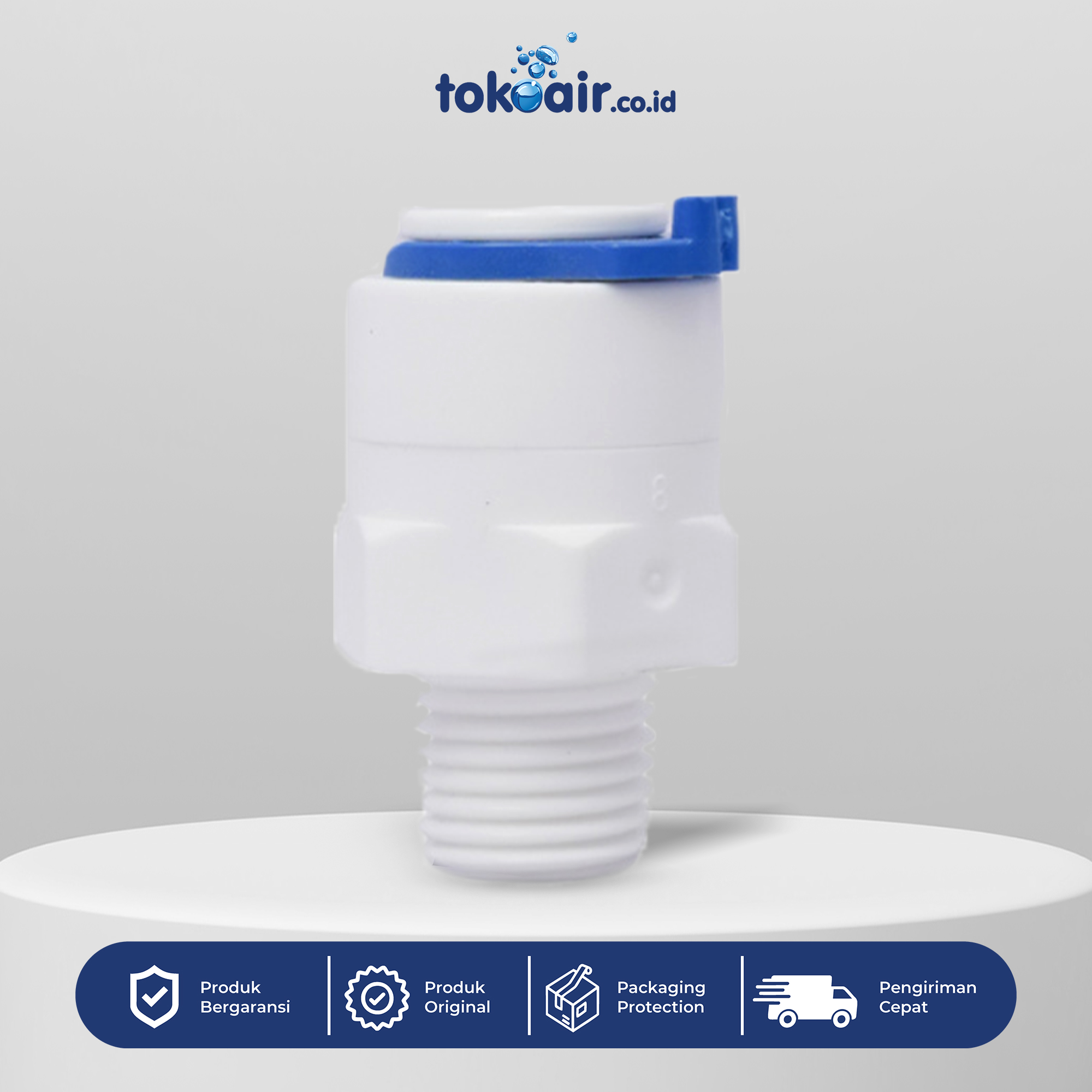 SHOCK 3/8" Q x 1/4" DL Komponen filter air bagian Shock 3/8 Q x 1/4 DL Desalite fitting konektor sambungan selang ke drat luar plastik PP quick connector sistem Filter RO.