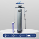 Filter air minum komplit dengan Paket Tabung FRP 1054 1 Set untuk menyaring air sumur kotor menjadi air bersih siap pakai.