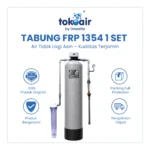 Filter air minum komplit dengan Paket Tabung FRP 1354 1 Set untuk menyaring air sumur kotor menjadi air bersih di perumahan dan area komersial.