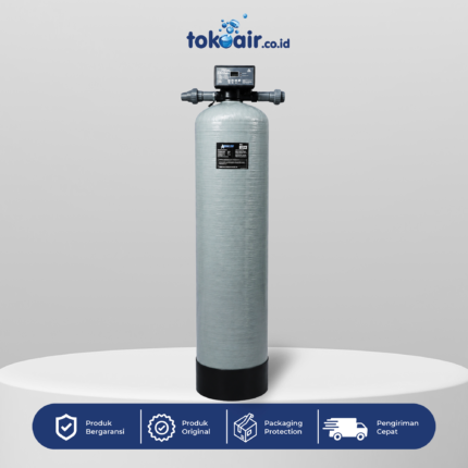 Filter air minum otomatis dengan Tabung FRP 1354 dan Kepala Digital Automatic Valve 3 Way untuk menghasilkan pasokan air bersih higienis.