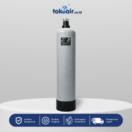 Filter air minum Tabung FRP 1354 dengan Kepala Manual Softener untuk menyaring air dari zat kapur agar menjadi air bersih berkualitas.