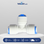 Komponen filter air bagian Fitting Tee 1/4 Q Desalite konektor sambungan cabang tiga selang plastik PP quick connector sistem Filter RO.