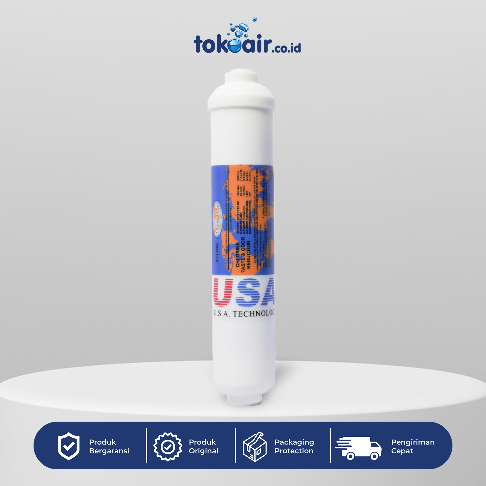 CARBON SMALL Komponen filter air bagian Carbon Small media filter cartridge karbon aktif penghilang bau rasa klorin sistem Filter RO.