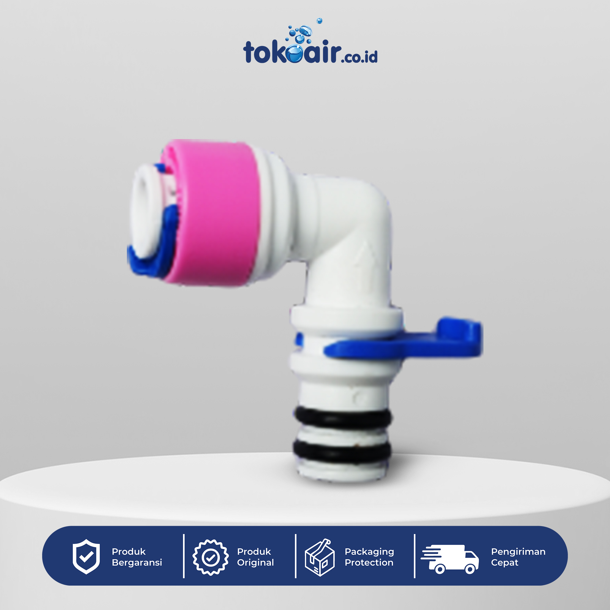 ELBOW CHECK VALVE 1/4" Komponen filter air bagian Elbow Check Valve 1/4 Desalite fitting siku 90 derajat katup satu arah anti balik plastik PP sistem Filter RO.