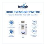Komponen filter air bagian High Pressure Switch 1/4 Inch Desalite saklar tekanan tinggi otomatis pemutus arus listrik pompa sistem Filter RO.