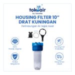 Komponen filter air housing filter 10 inch drat kuningan Desalite wadah transparan dilengkapi ulir tembaga menempatkan cartridge saringan sistem Filter RO.