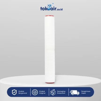 Komponen mikrofiltrasi pleated cartridge filter presisi tinggi 0,22 micron 20 inch Desalite menyaring partikel sangat halus bakteri mikroorganisme sistem Filter RO.