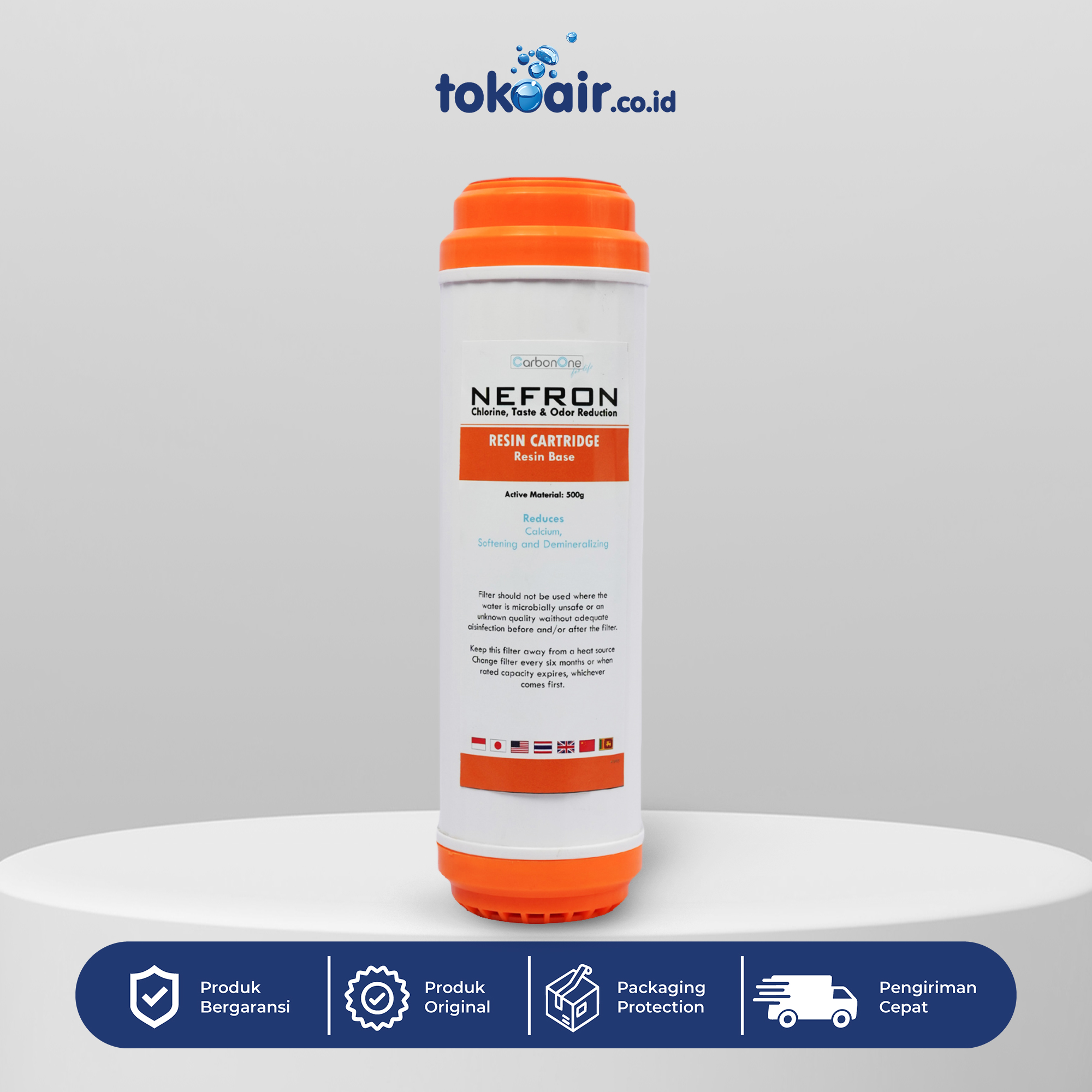RESIN BASE (500 GRAM) Komponen resin base 500 gram Nefron media filter air menurunkan kadar TDS mengurangi kesadahan air butiran beads sistem Filter RO.