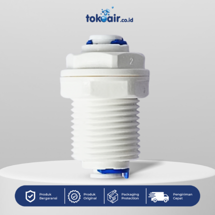 Shock Bulkhead 1/4 inch Q sambungan selang RO tembus panel box filter.