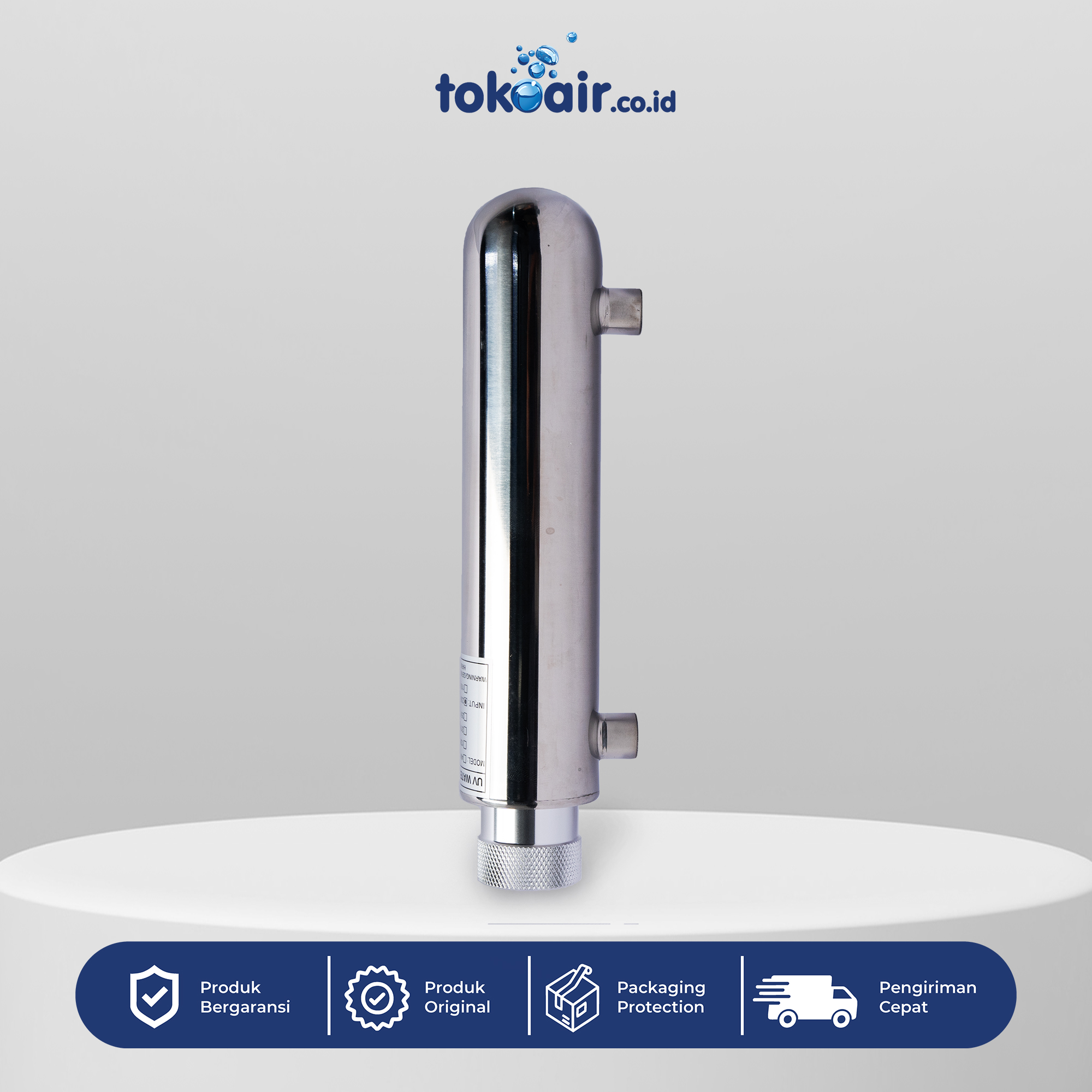 CHAMBER UV 2 GPM Komponen filter air bagian Chamber UV 2 GPM suku cadang tabung housing stainless steel rumah lampu sterilizer pengolahan Filter RO.