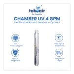 Komponen filter air bagian Chamber UV 4 GPM suku cadang tabung housing stainless steel rumah lampu sterilizer pengolahan Filter RO.