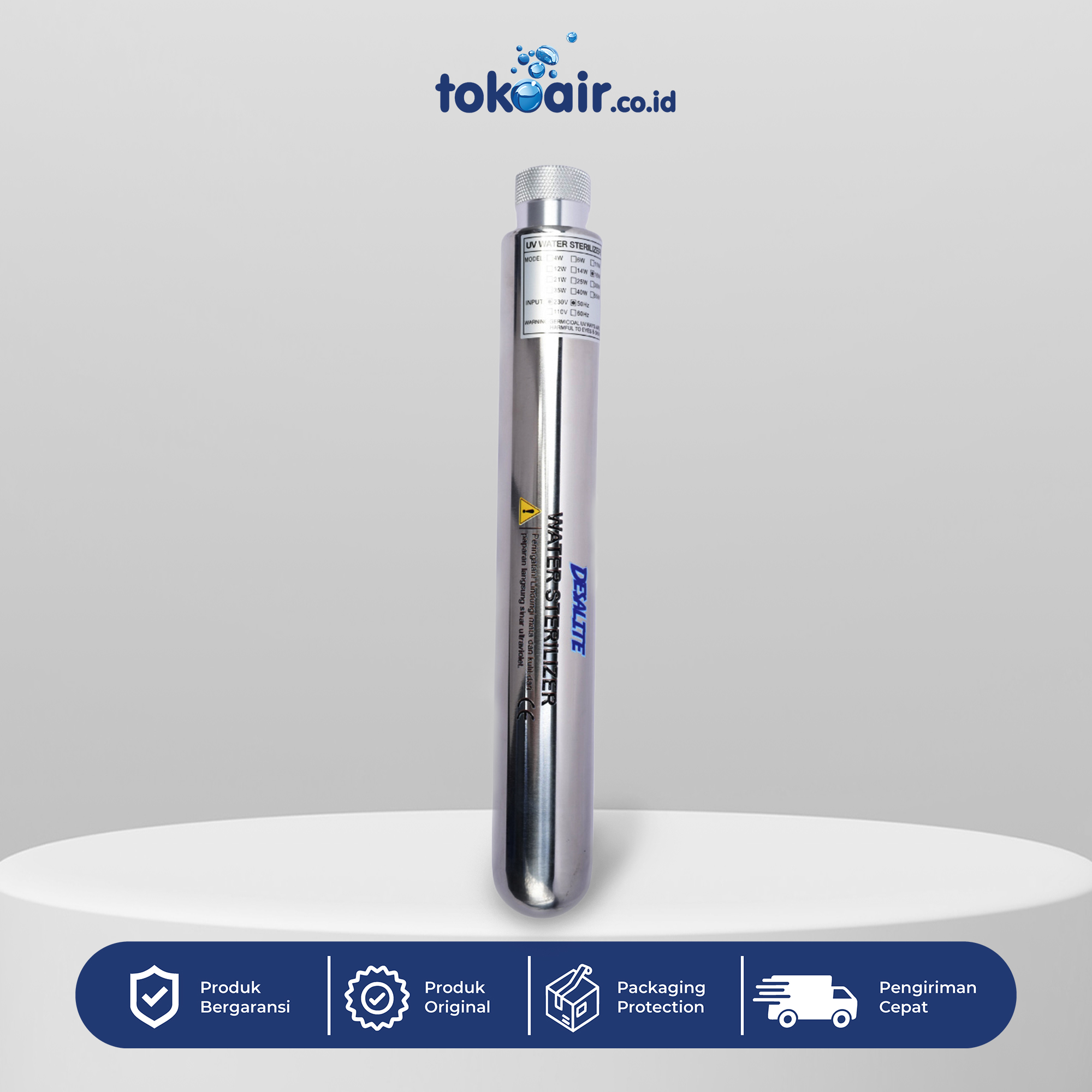 CHAMBER UV 4 GPM Komponen filter air bagian Chamber UV 4 GPM suku cadang tabung housing stainless steel rumah lampu sterilizer pengolahan Filter RO.