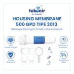 Komponen filter air bagian Housing Membrane RO 500 GPD tipe 3013 Desalite tabung casing membran reverse osmosis plastik berpenguat food grade sistem Filter RO.