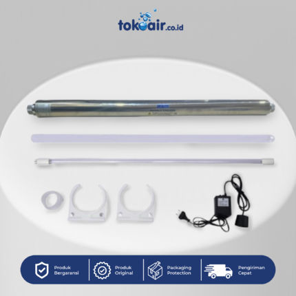 Mesin filter air komponen Lampu UV 12 GPM 40 Watt 1 Set alat sterilisasi kuman, virus, dan bakteri pada sistem penyaringan Filter RO.