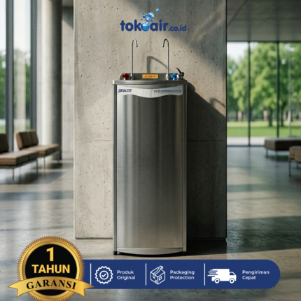 Dispenser Air RO Desalite DP-50B standing stainless steel untuk pemurni air minum tanpa galon