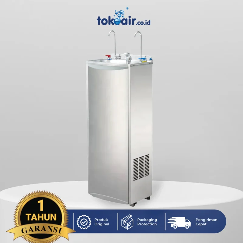 Dispenser Air RO Desalite DP-50B standing stainless steel untuk pemurni air minum tanpa galon