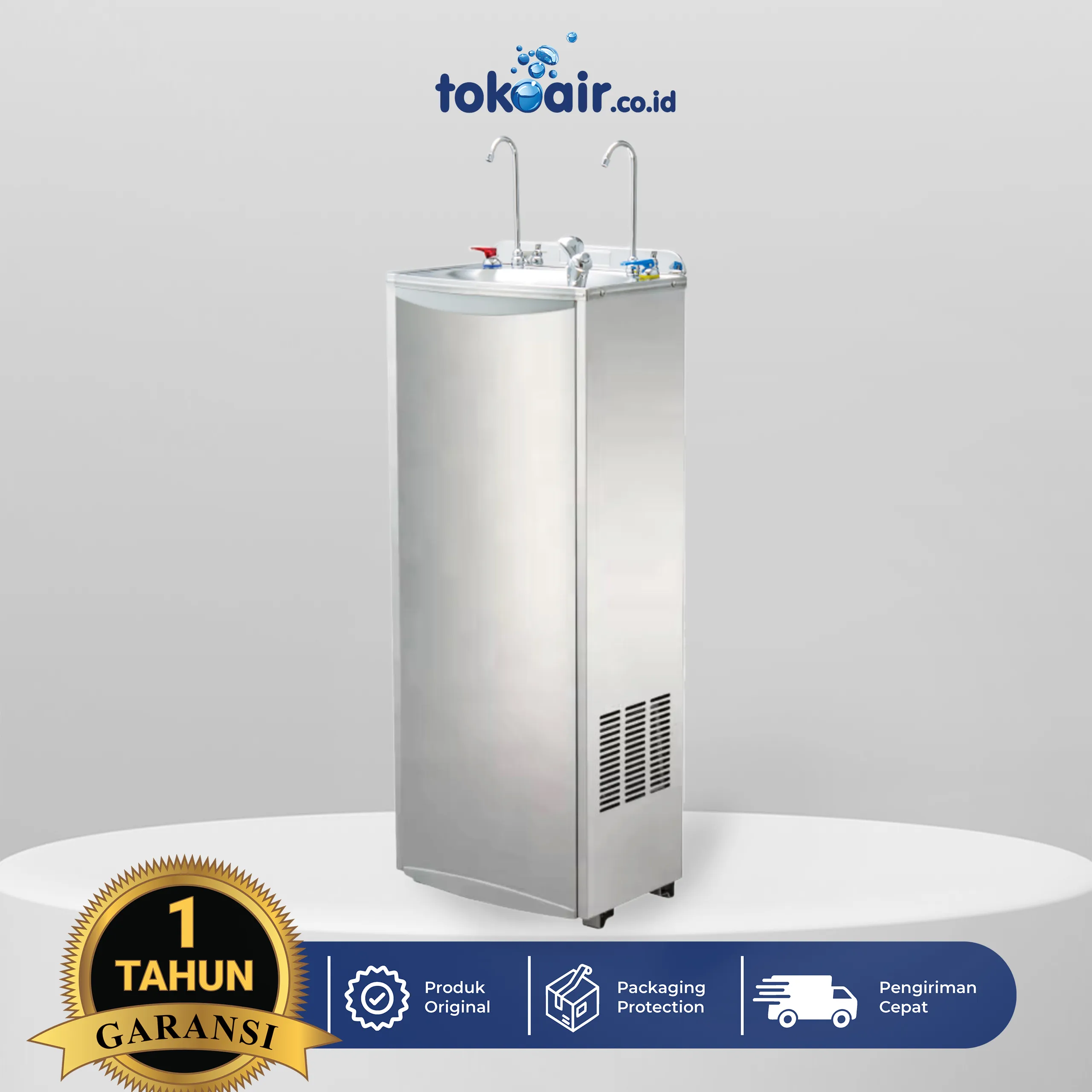 DISPENSER RO DP-50B Dispenser Air RO Desalite DP-50B standing stainless steel untuk pemurni air minum tanpa galon