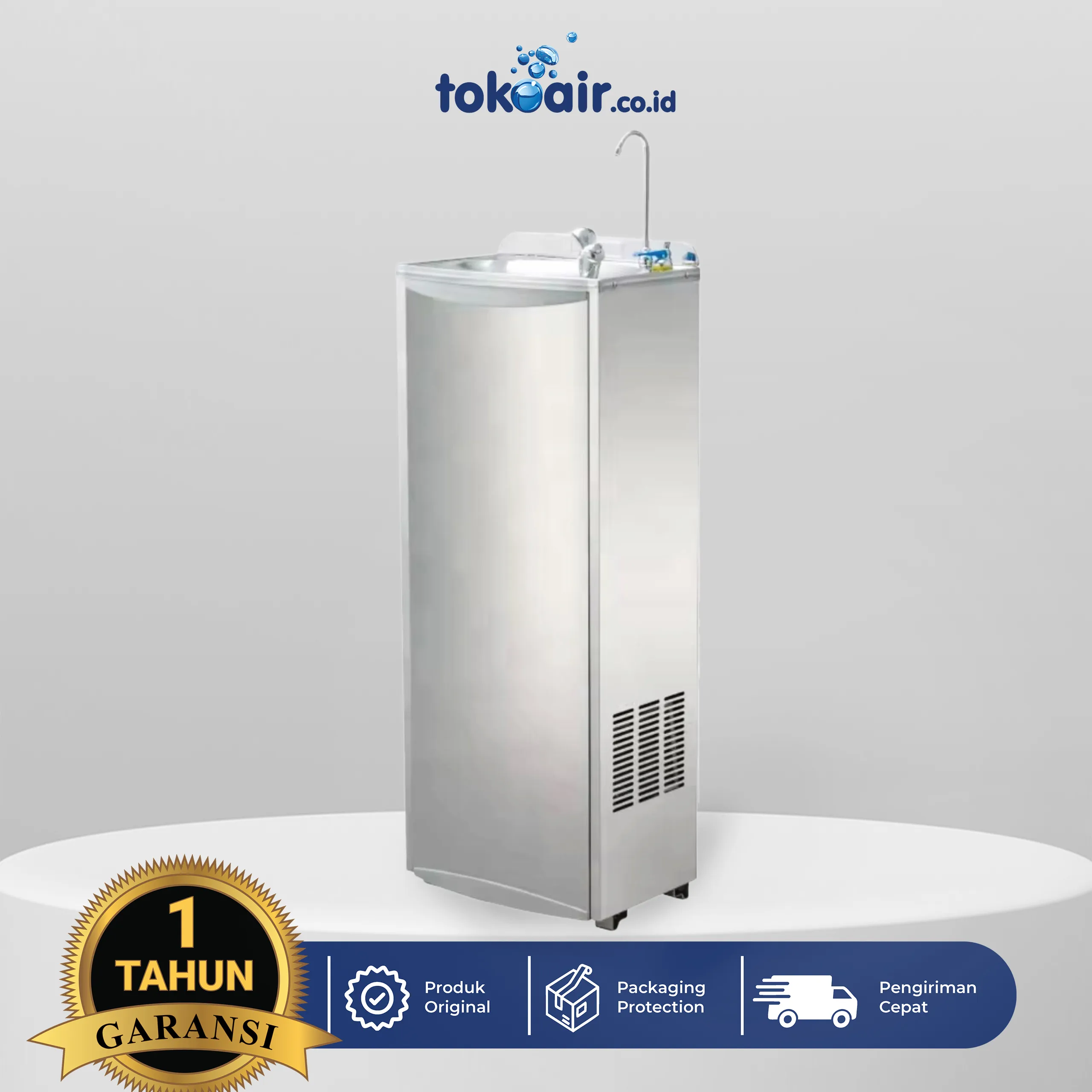 Dispenser RO DP-50C Dispenser RO Desalite DP-50C Stainless Steel 500 GPD dengan Kran Leher Angsa dan Pancuran Tekan