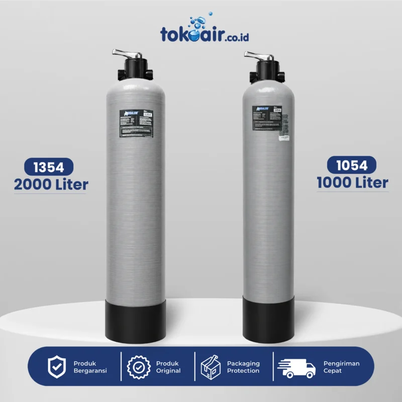 Komponen filter air Karbon Aktif tabung FRP Carbon Active Desalite mekanisme manual penjelas solusi air bau dan berwarna sistem Filter RO